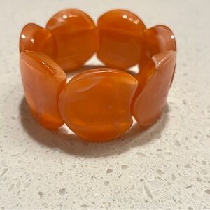 Asymmetrical orange color Vintage‎ bohemian style Elastic Resin Bracelet